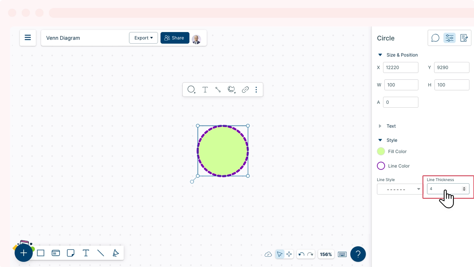 Change the Line Thickness of a Shape