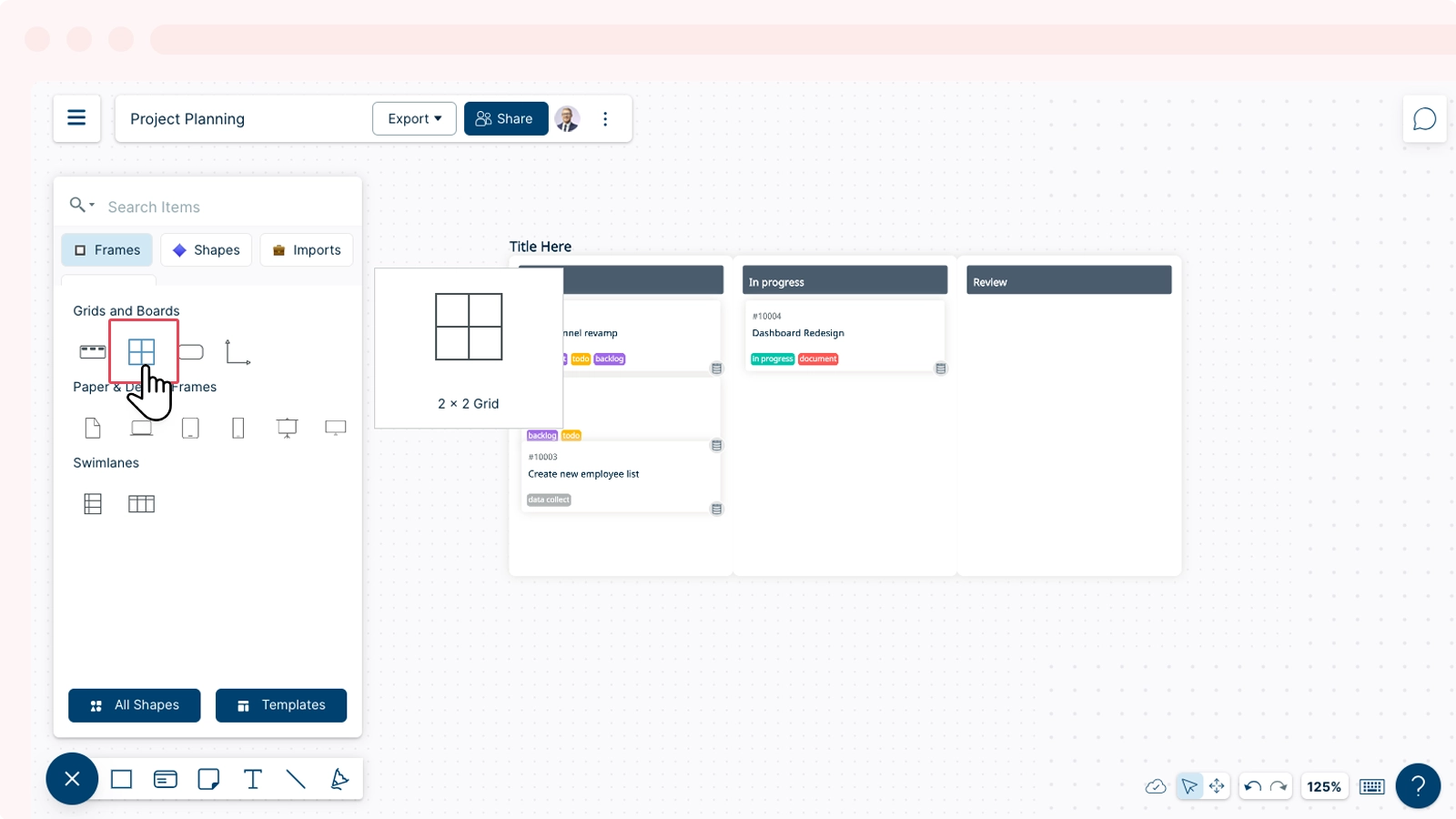 Add cards to 2x2 grid