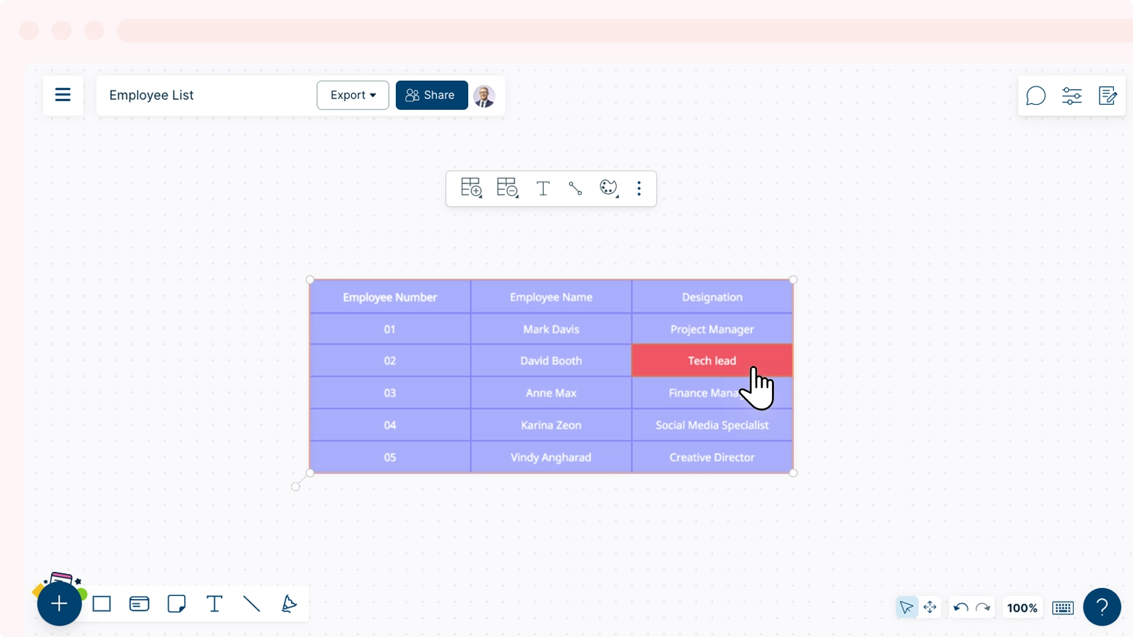 Add Color to Table Cell Using Contextual Toolbar