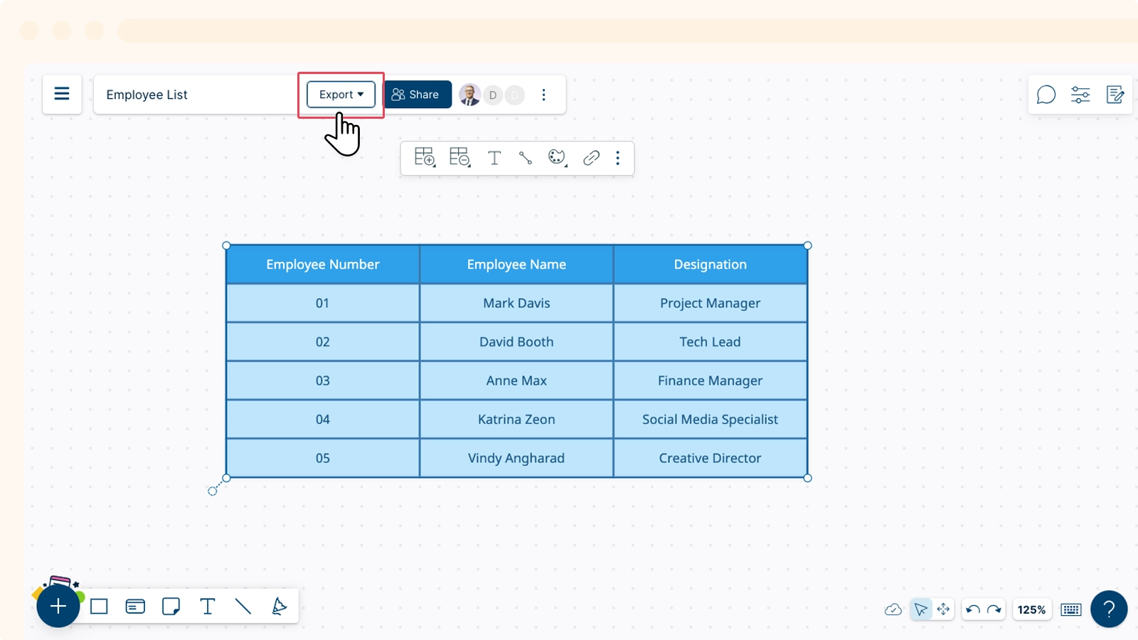 Export a Table