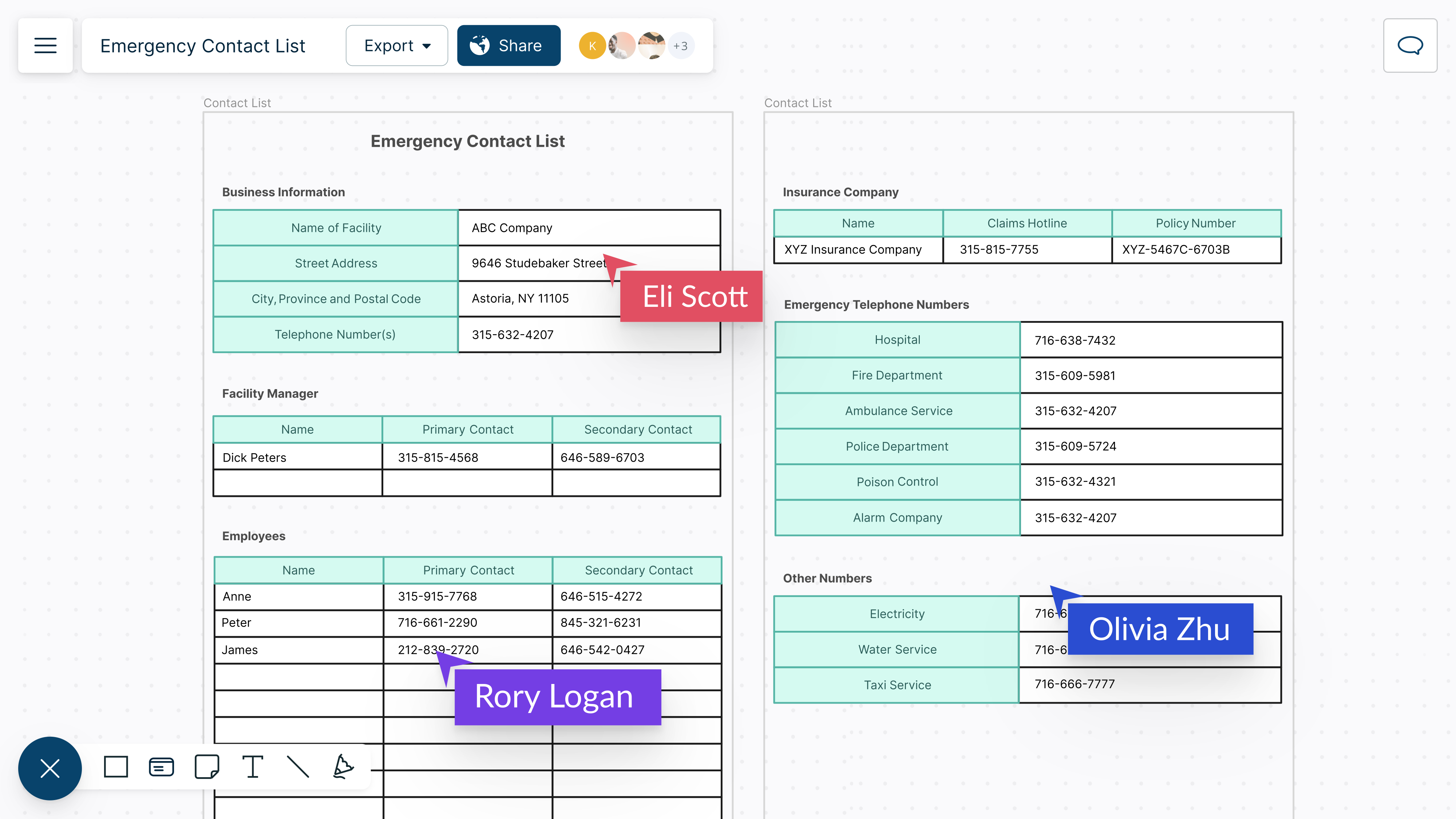 Contact List Template | Contact List Example