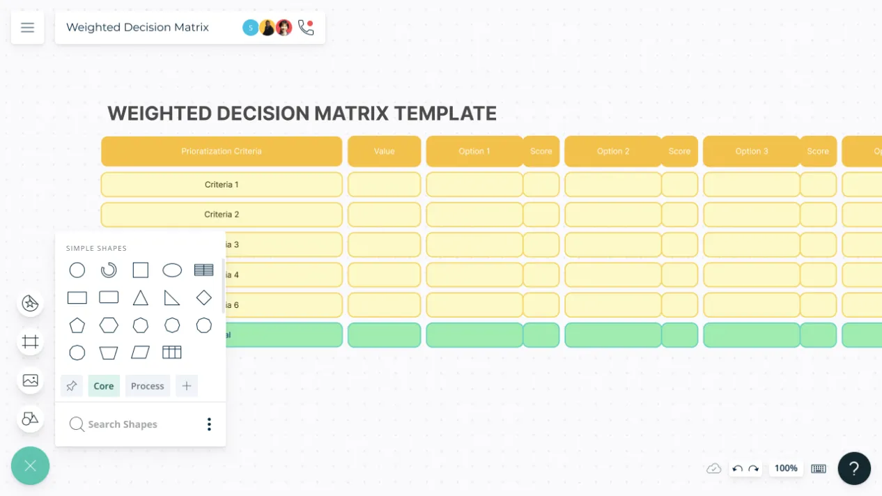 Decision Matrix Template