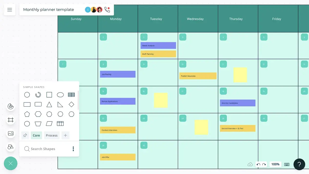 Monthly Planner Template | Online Monthly Planner